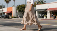 Instead Of Jeans, Fashion People In L.A. Are Wearing Sandals With This Chic Leggings Trend