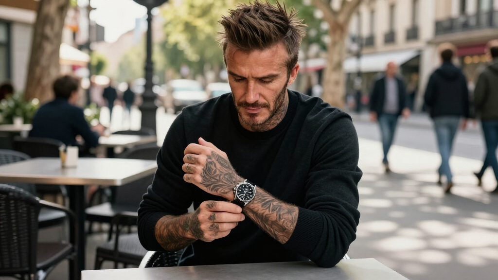 David Beckham Just Wore His Coolest All-Black Tudor To The Madrid Formula 1 Grand Prix