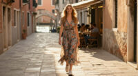 Laura Dern Pairs A Floral Dress With Low-profile Vivaia Sneakers In Venice