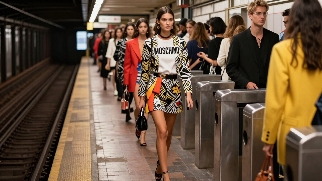 Moschino Invites 400 "Commuters" To Its SS27 Runway