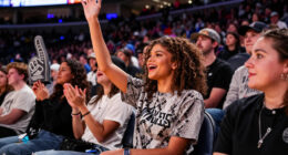 At The WNBA Finals, Zendaya Pairs Her Home Team Pride With A Snakeskin Tee She Co-Designed