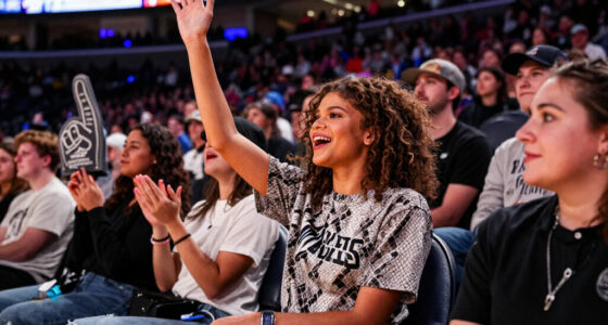 At The WNBA Finals, Zendaya Pairs Her Home Team Pride With A Snakeskin Tee She Co-Designed