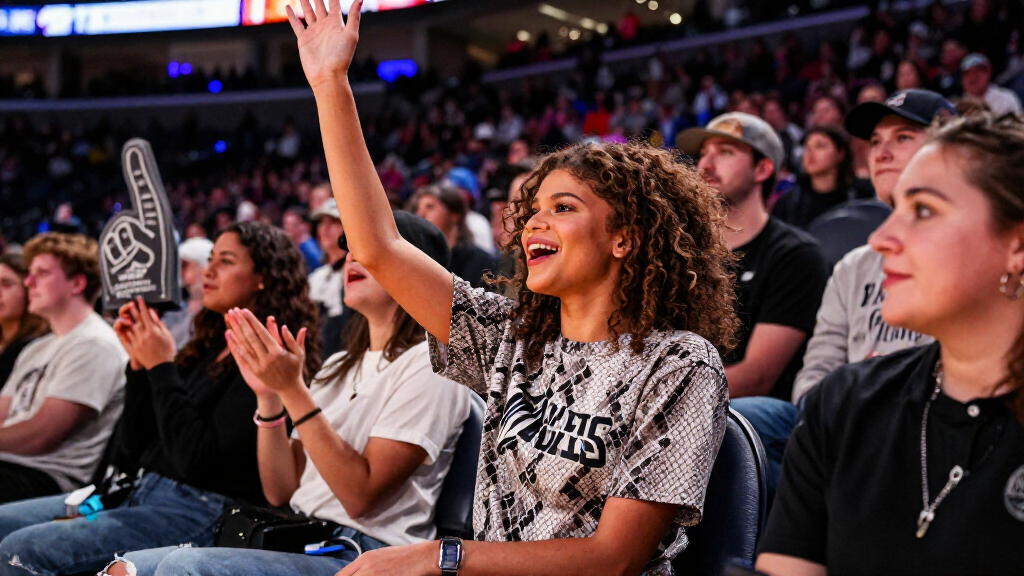 At The WNBA Finals, Zendaya Pairs Her Home Team Pride With A Snakeskin Tee She Co-Designed